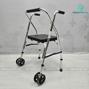 Khung Tập Đi W10 Có Đệm Ngồi - Bánh Xe Kép