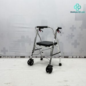 Khung Tập Đi W8 Có Đệm Ngồi - Bánh Xe Kép, Có Phanh Tay